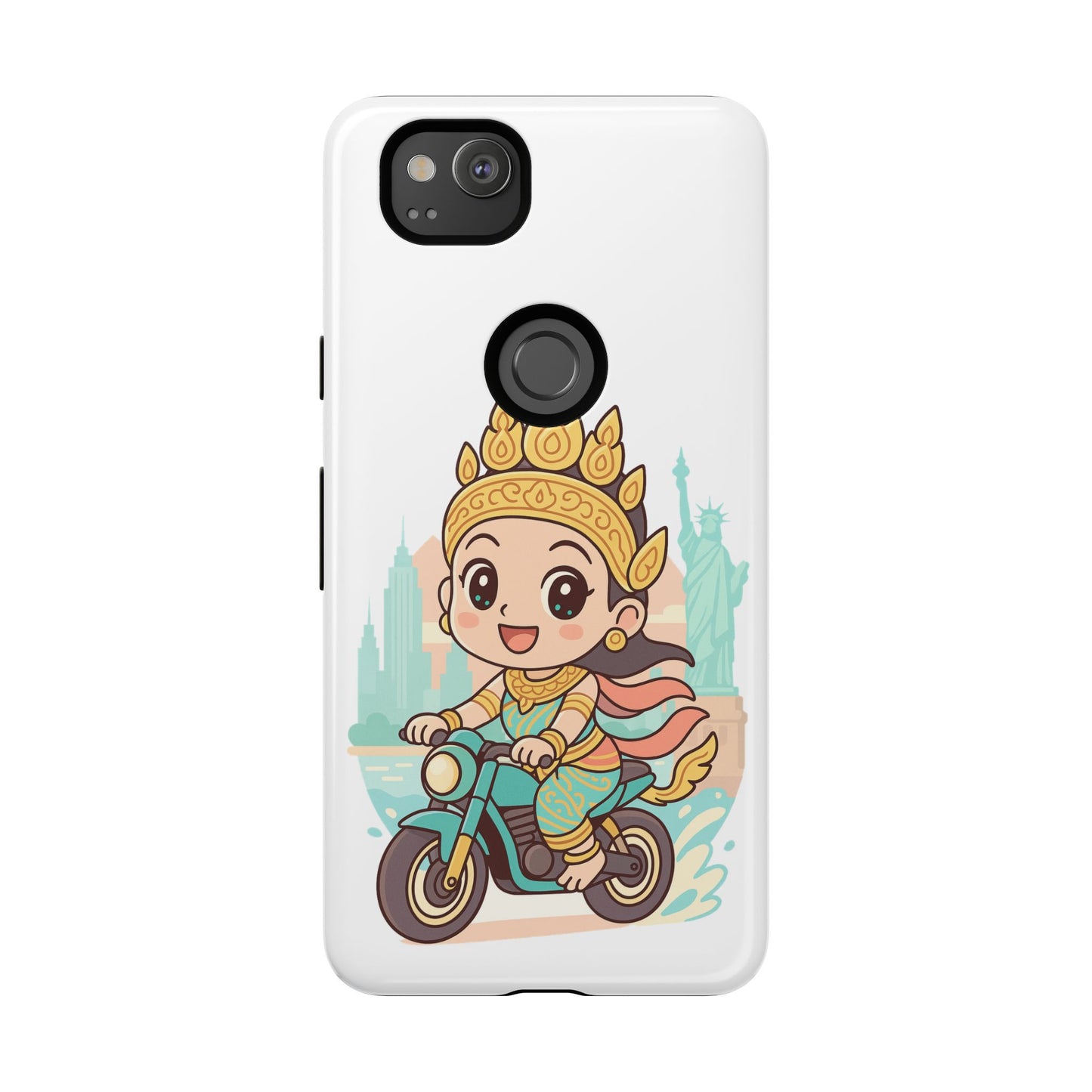 Chibi Apsara's NYC Adventure Case | Birthday Gift, Smartphone Protector, Cartoon Art, Fun Accessories, Tough Cases