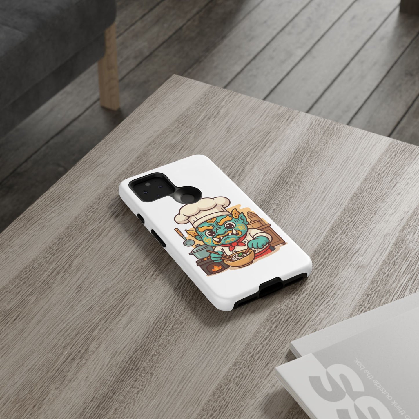 Yeak Chef Phone Case, Tough Khmer Cover, Num Banh Chok Art, Cute Monster Chef Phone Case - Adorable Cooking Gift