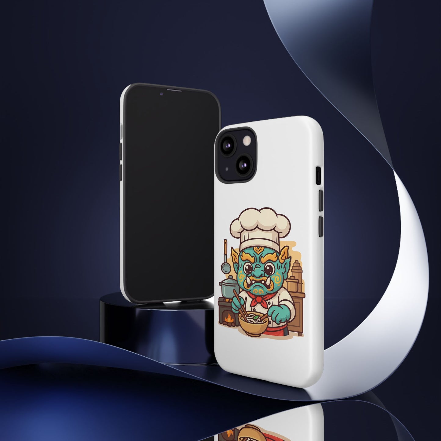 Yeak Chef Phone Case, Tough Khmer Cover, Num Banh Chok Art, Cute Monster Chef Phone Case - Adorable Cooking Gift