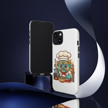 Yeak Chef Phone Case, Tough Khmer Cover, Num Banh Chok Art, Cute Monster Chef Phone Case - Adorable Cooking Gift