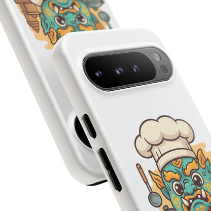 Yeak Chef Phone Case, Tough Khmer Cover, Num Banh Chok Art, Cute Monster Chef Phone Case - Adorable Cooking Gift