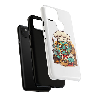 Yeak Chef Phone Case, Tough Khmer Cover, Num Banh Chok Art, Cute Monster Chef Phone Case - Adorable Cooking Gift