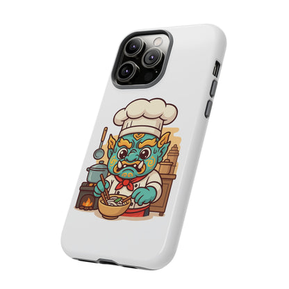 Yeak Chef Phone Case, Tough Khmer Cover, Num Banh Chok Art, Cute Monster Chef Phone Case - Adorable Cooking Gift