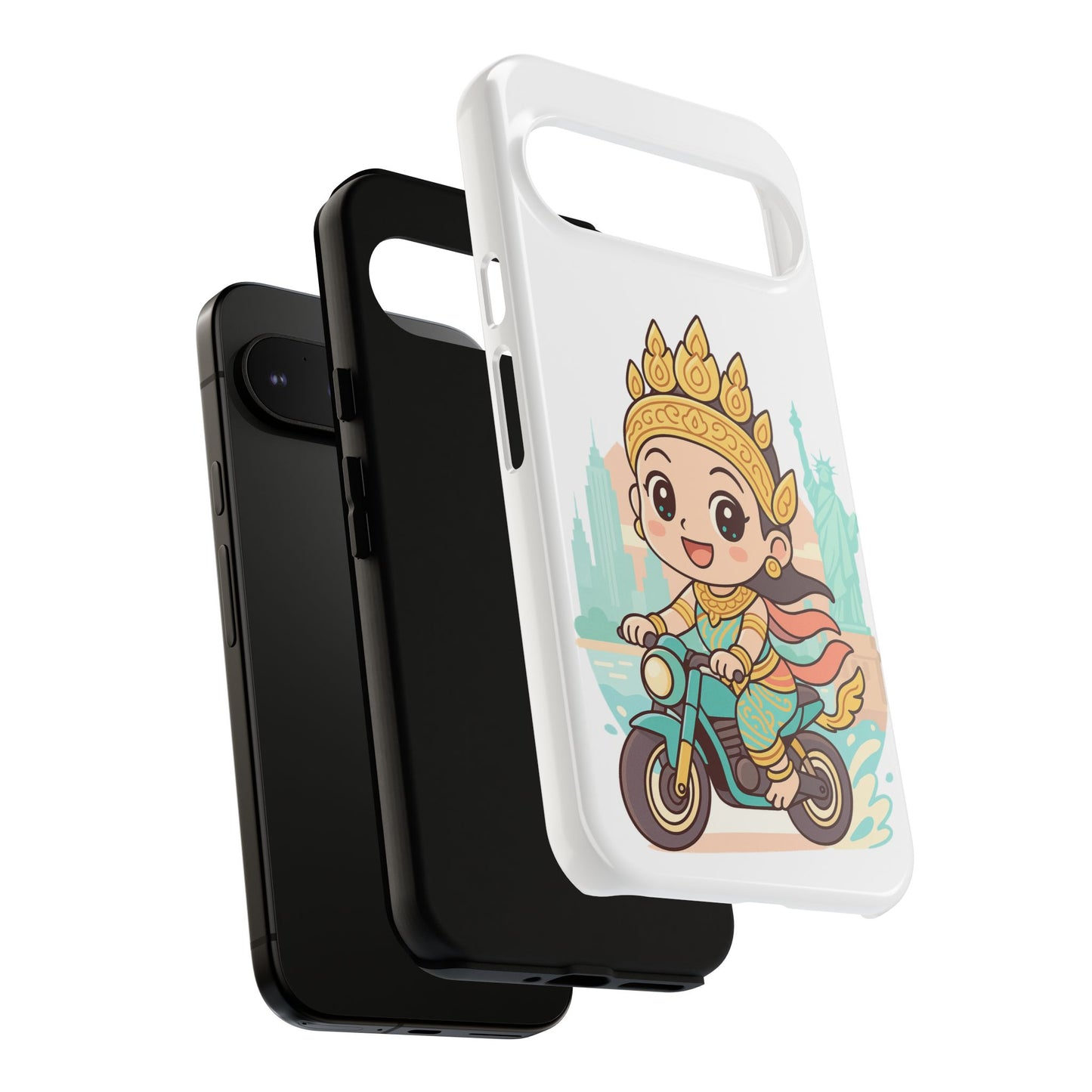 Chibi Apsara's NYC Adventure Case | Birthday Gift, Smartphone Protector, Cartoon Art, Fun Accessories, Tough Cases