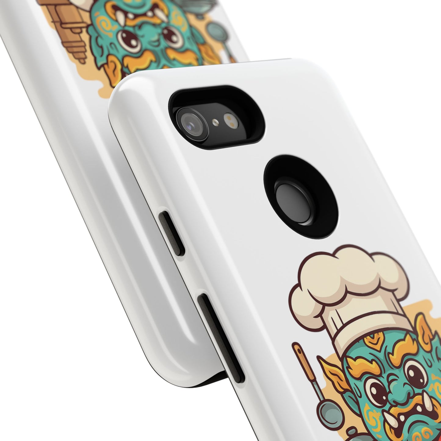 Yeak Chef Phone Case, Tough Khmer Cover, Num Banh Chok Art, Cute Monster Chef Phone Case - Adorable Cooking Gift