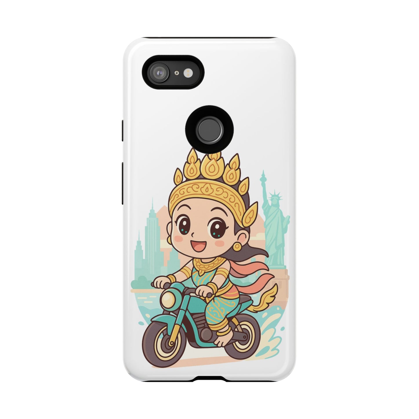 Chibi Apsara's NYC Adventure Case | Birthday Gift, Smartphone Protector, Cartoon Art, Fun Accessories, Tough Cases