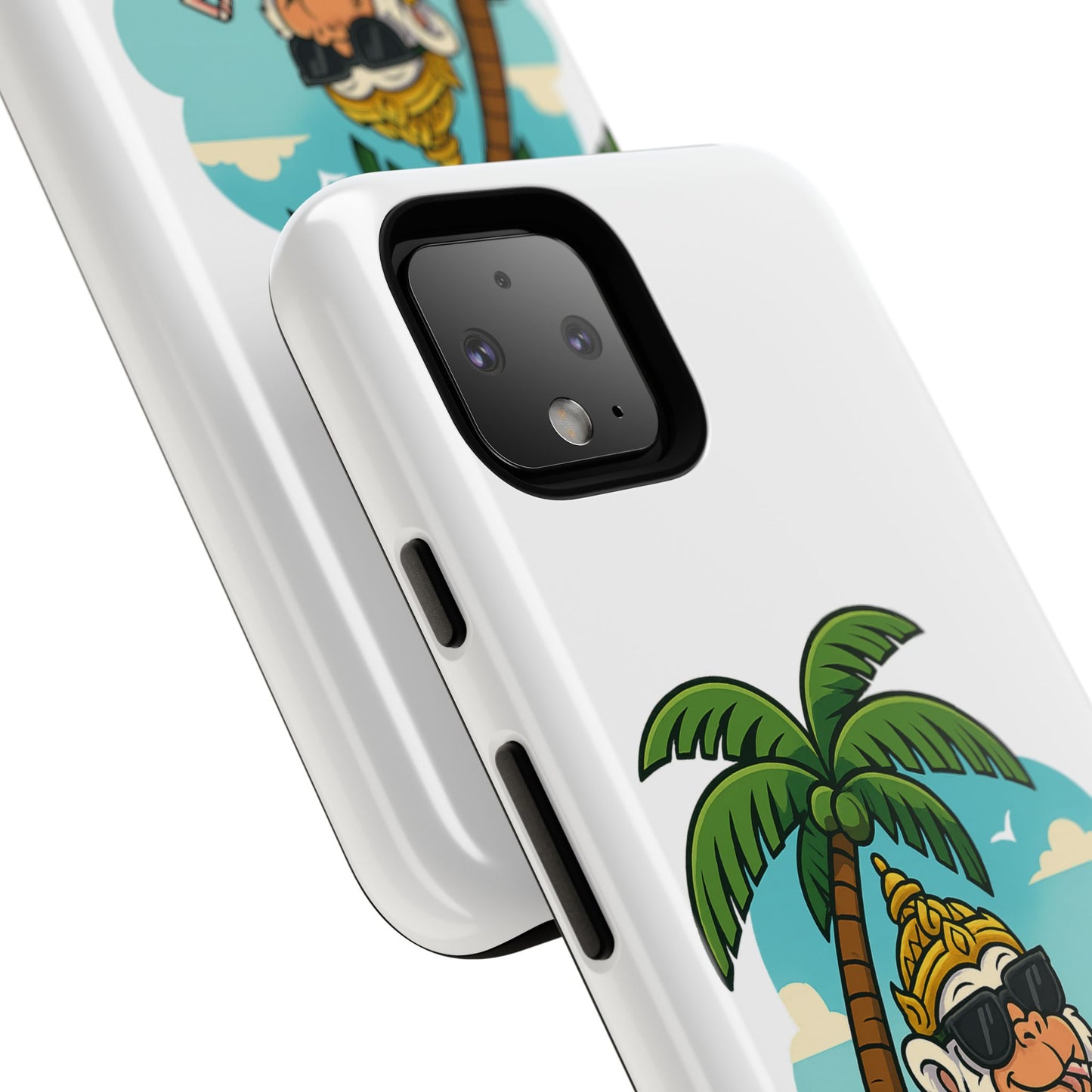 Divine Guard Hanuman Tropical Phone Case, Fun Coconut Drink, Summer Beach Vibes, Gifts for Animal Lovers, Travel Accessory