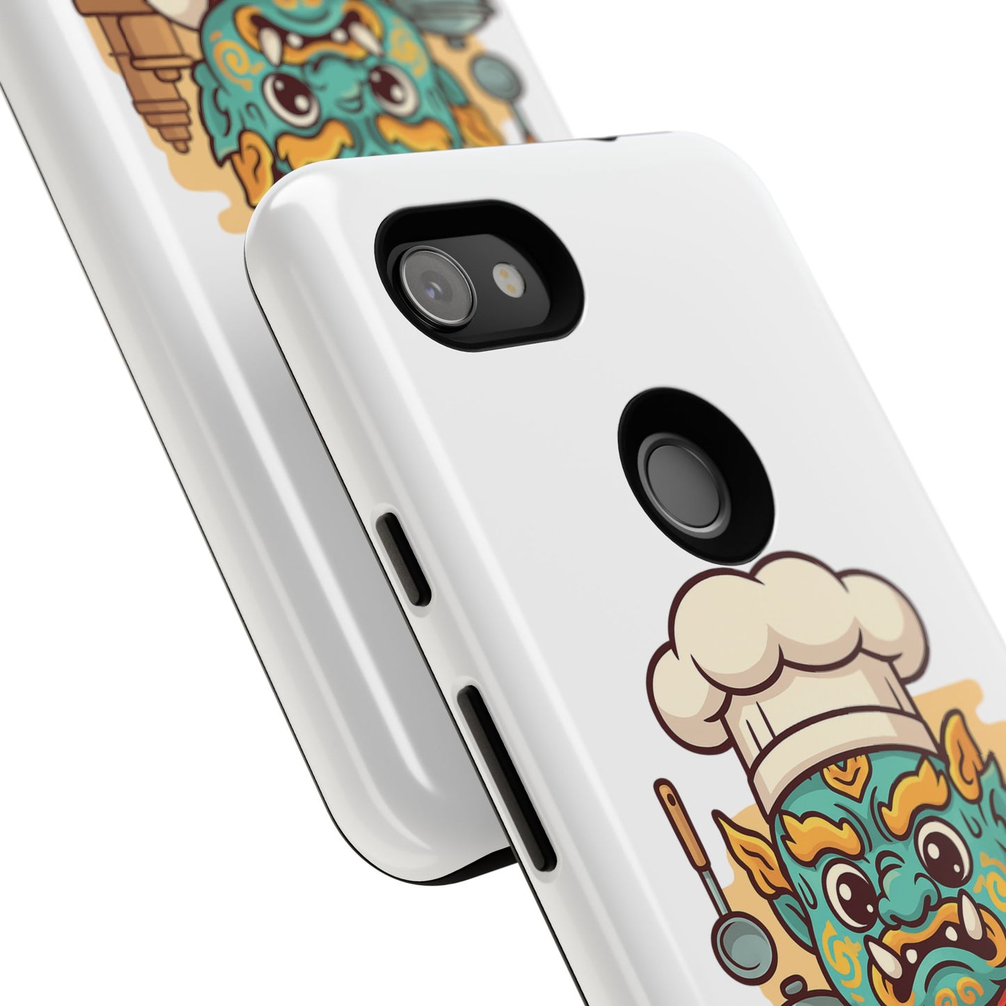 Yeak Chef Phone Case, Tough Khmer Cover, Num Banh Chok Art, Cute Monster Chef Phone Case - Adorable Cooking Gift