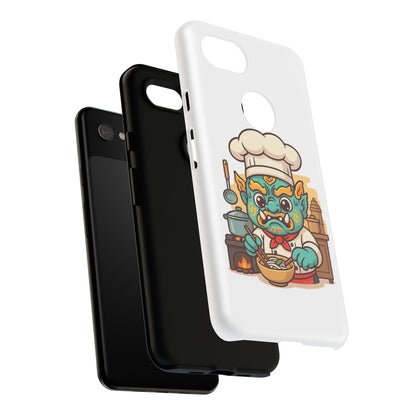 Yeak Chef Phone Case, Tough Khmer Cover, Num Banh Chok Art, Cute Monster Chef Phone Case - Adorable Cooking Gift