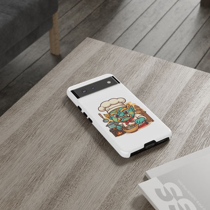 Yeak Chef Phone Case, Tough Khmer Cover, Num Banh Chok Art, Cute Monster Chef Phone Case - Adorable Cooking Gift