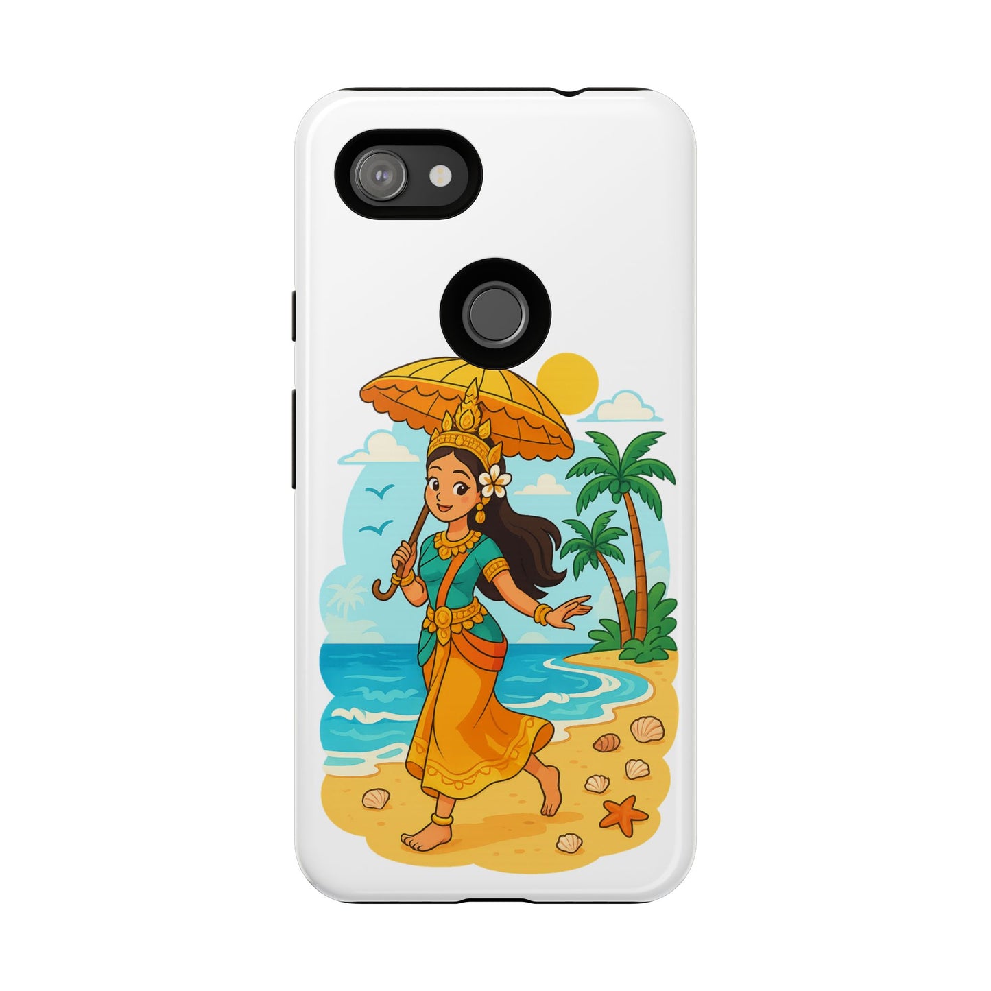 Apsara's Shoreline Grace Tough Cases, Phone Case, Protective Cover, Unique Design, Gift for Nature Lovers, Coastal Art Decor