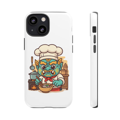 Yeak Chef Phone Case, Tough Khmer Cover, Num Banh Chok Art, Cute Monster Chef Phone Case - Adorable Cooking Gift