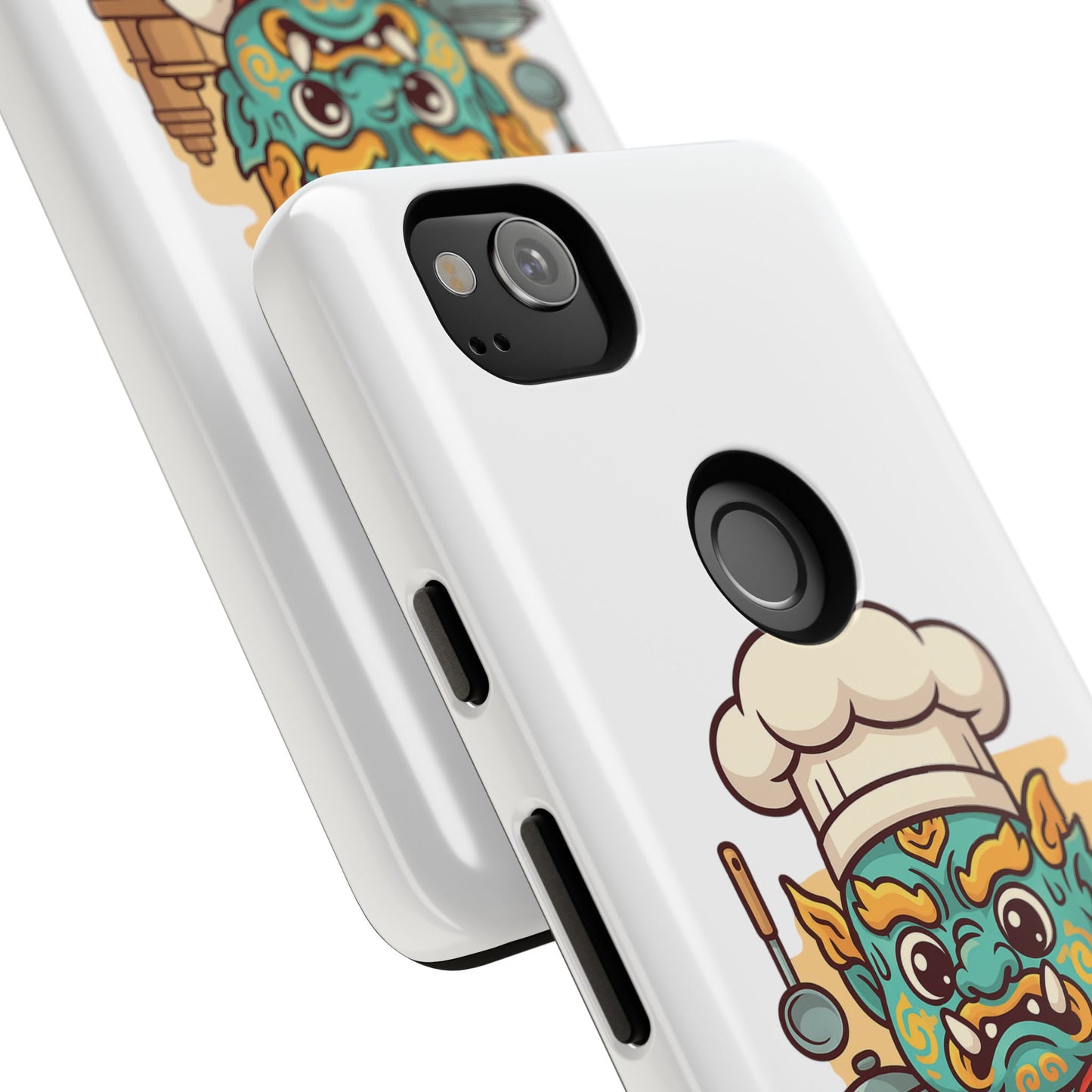 Yeak Chef Phone Case, Tough Khmer Cover, Num Banh Chok Art, Cute Monster Chef Phone Case - Adorable Cooking Gift