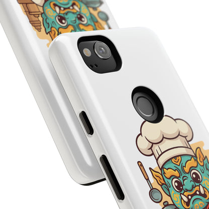 Yeak Chef Phone Case, Tough Khmer Cover, Num Banh Chok Art, Cute Monster Chef Phone Case - Adorable Cooking Gift