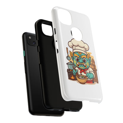 Yeak Chef Phone Case, Tough Khmer Cover, Num Banh Chok Art, Cute Monster Chef Phone Case - Adorable Cooking Gift