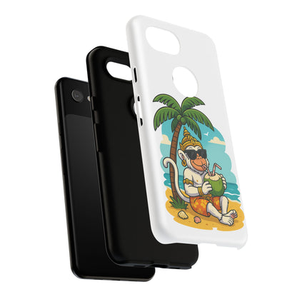 Divine Guard Hanuman Tropical Phone Case, Fun Coconut Drink, Summer Beach Vibes, Gifts for Animal Lovers, Travel Accessory