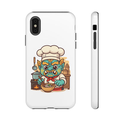 Yeak Chef Phone Case, Tough Khmer Cover, Num Banh Chok Art, Cute Monster Chef Phone Case - Adorable Cooking Gift