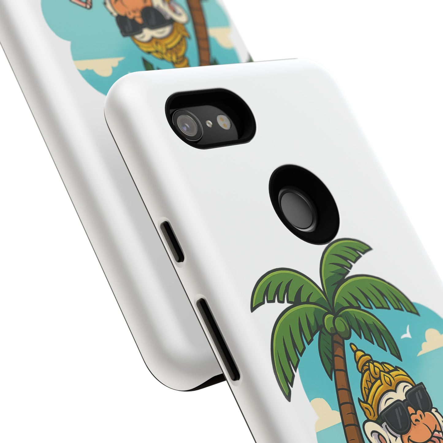 Divine Guard Hanuman Tropical Phone Case, Fun Coconut Drink, Summer Beach Vibes, Gifts for Animal Lovers, Travel Accessory