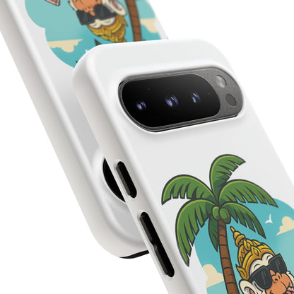 Divine Guard Hanuman Tropical Phone Case, Fun Coconut Drink, Summer Beach Vibes, Gifts for Animal Lovers, Travel Accessory