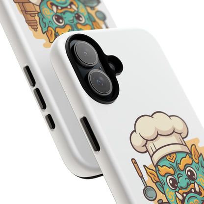 Yeak Chef Phone Case, Tough Khmer Cover, Num Banh Chok Art, Cute Monster Chef Phone Case - Adorable Cooking Gift