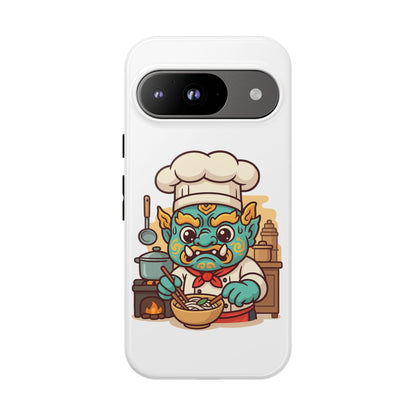 Yeak Chef Phone Case, Tough Khmer Cover, Num Banh Chok Art, Cute Monster Chef Phone Case - Adorable Cooking Gift