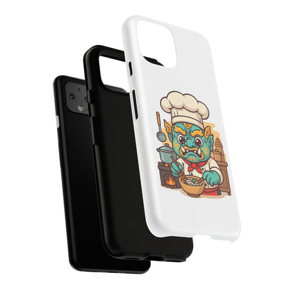 Yeak Chef Phone Case, Tough Khmer Cover, Num Banh Chok Art, Cute Monster Chef Phone Case - Adorable Cooking Gift