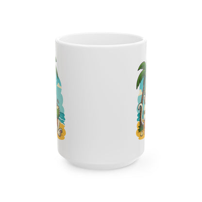 The Divine Sip: Hanuman's Holiday Mug, Khmer God Ceramic Coffee Cup, 11oz, 15oz, Tea Mug, Gift for Yoga Lovers, Religious Drinkware, Kitchen