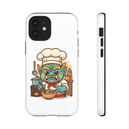 Yeak Chef Phone Case, Tough Khmer Cover, Num Banh Chok Art, Cute Monster Chef Phone Case - Adorable Cooking Gift