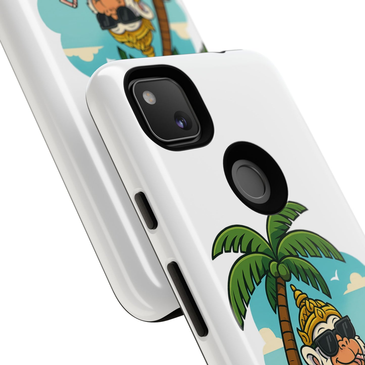 Divine Guard Hanuman Tropical Phone Case, Fun Coconut Drink, Summer Beach Vibes, Gifts for Animal Lovers, Travel Accessory