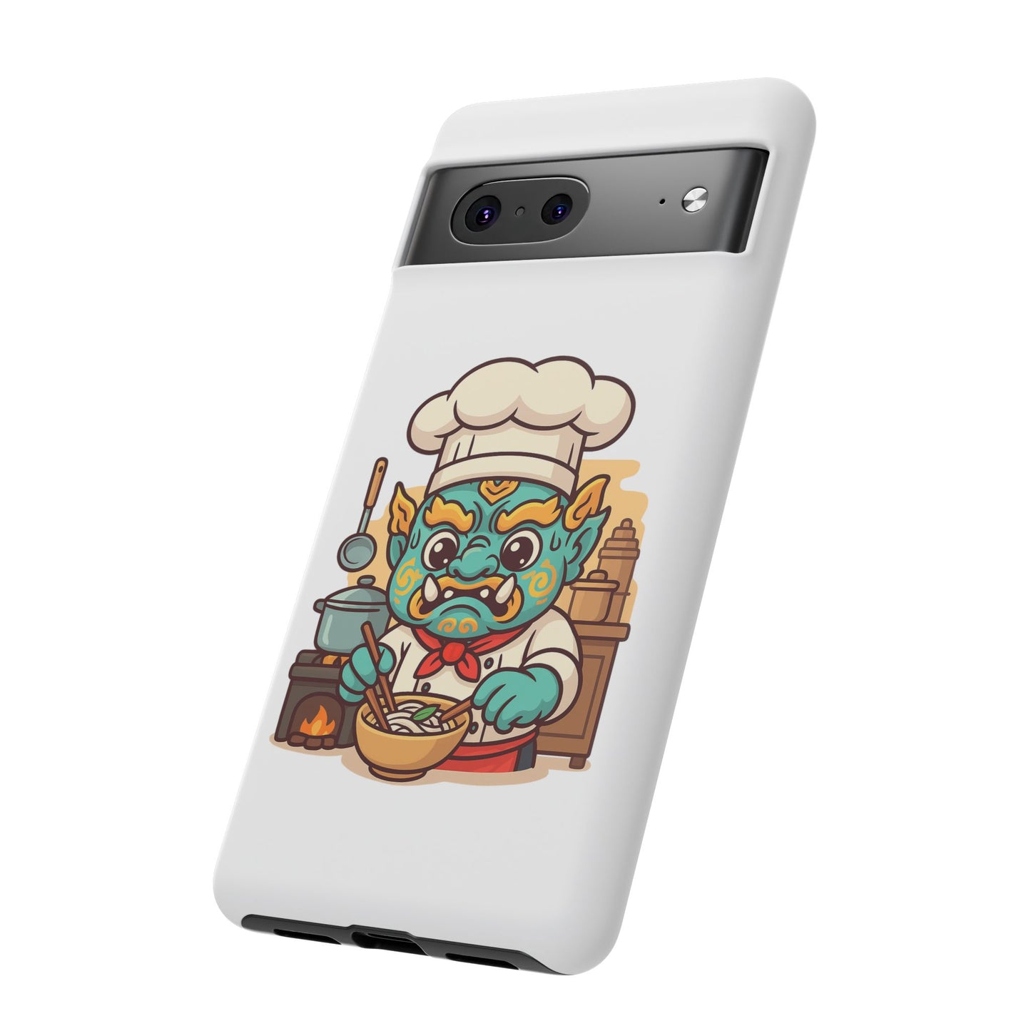 Yeak Chef Phone Case, Tough Khmer Cover, Num Banh Chok Art, Cute Monster Chef Phone Case - Adorable Cooking Gift