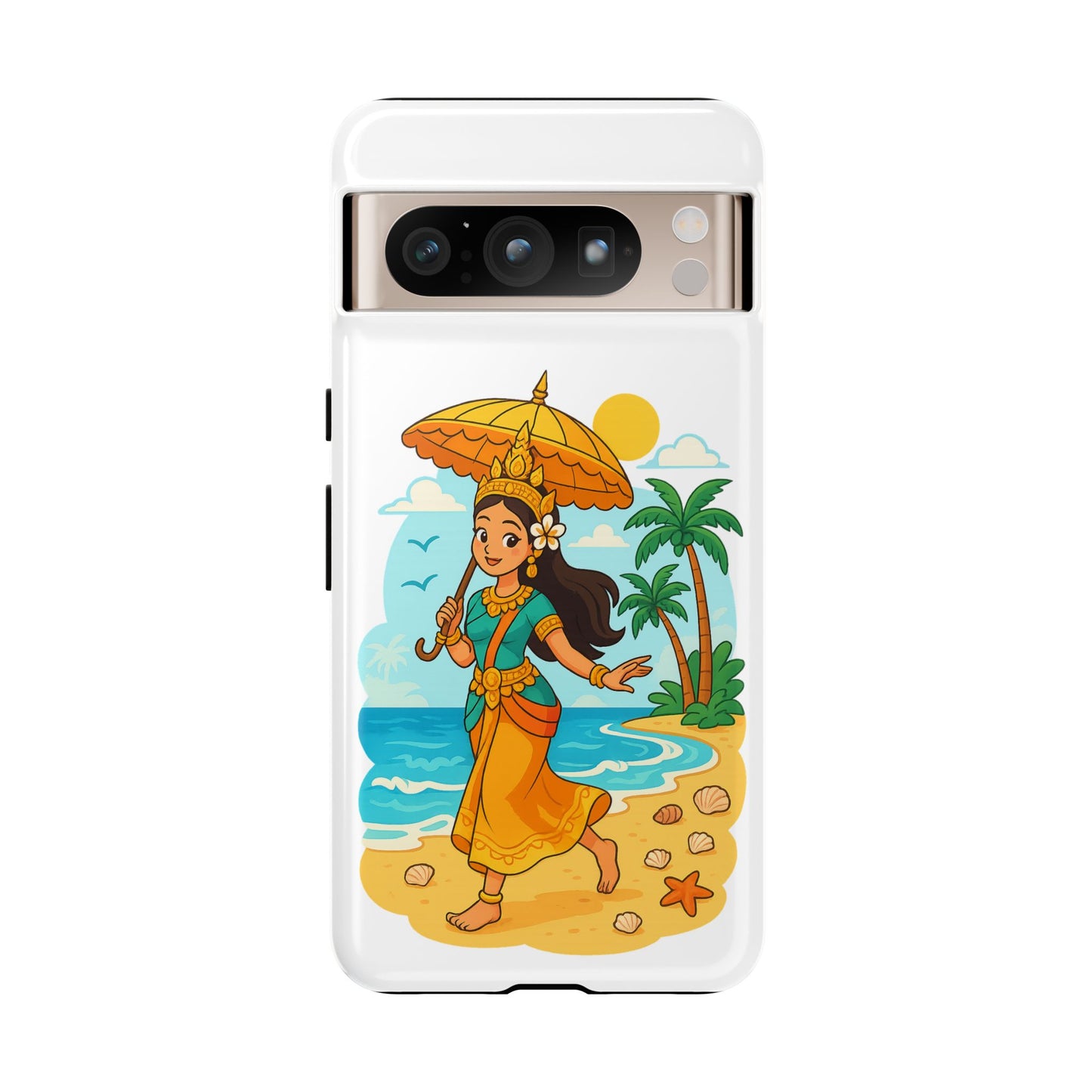 Apsara's Shoreline Grace Tough Cases, Phone Case, Protective Cover, Unique Design, Gift for Nature Lovers, Coastal Art Decor