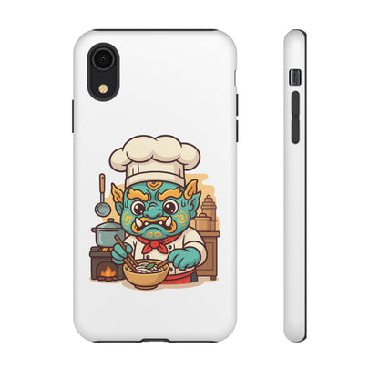 Yeak Chef Phone Case, Tough Khmer Cover, Num Banh Chok Art, Cute Monster Chef Phone Case - Adorable Cooking Gift