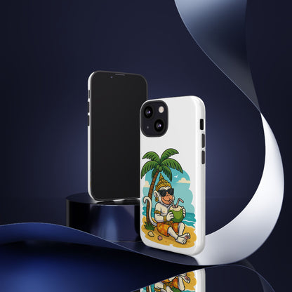 Divine Guard Hanuman Tropical Phone Case, Fun Coconut Drink, Summer Beach Vibes, Gifts for Animal Lovers, Travel Accessory