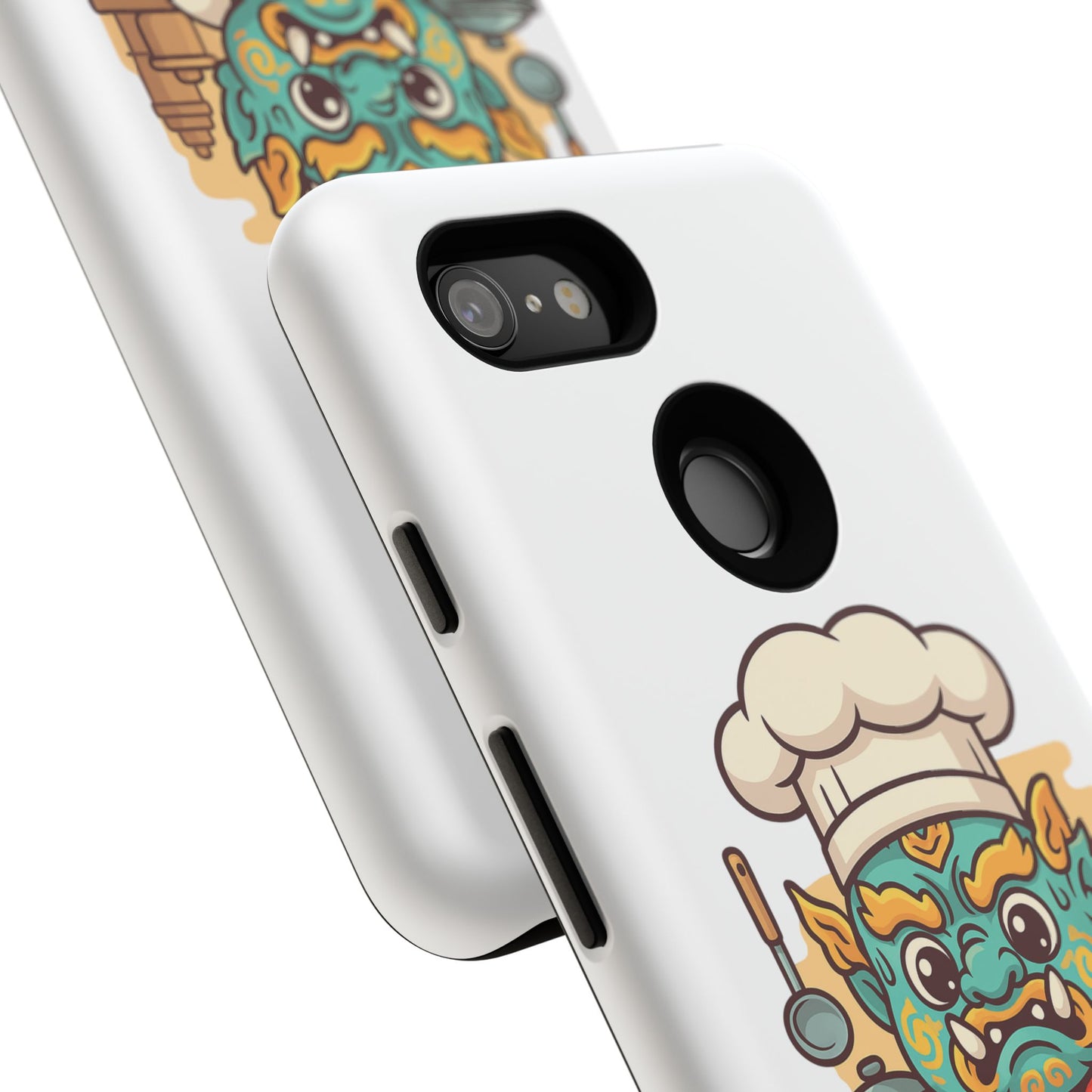 Yeak Chef Phone Case, Tough Khmer Cover, Num Banh Chok Art, Cute Monster Chef Phone Case - Adorable Cooking Gift
