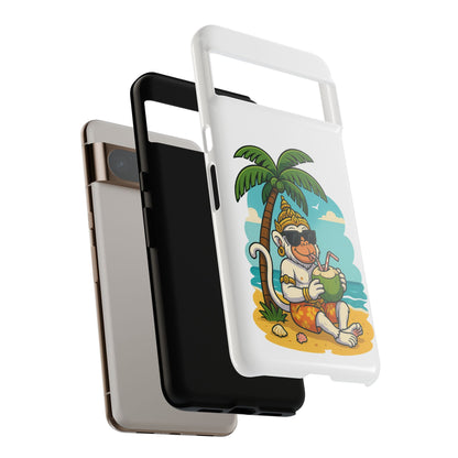 Divine Guard Hanuman Tropical Phone Case, Fun Coconut Drink, Summer Beach Vibes, Gifts for Animal Lovers, Travel Accessory
