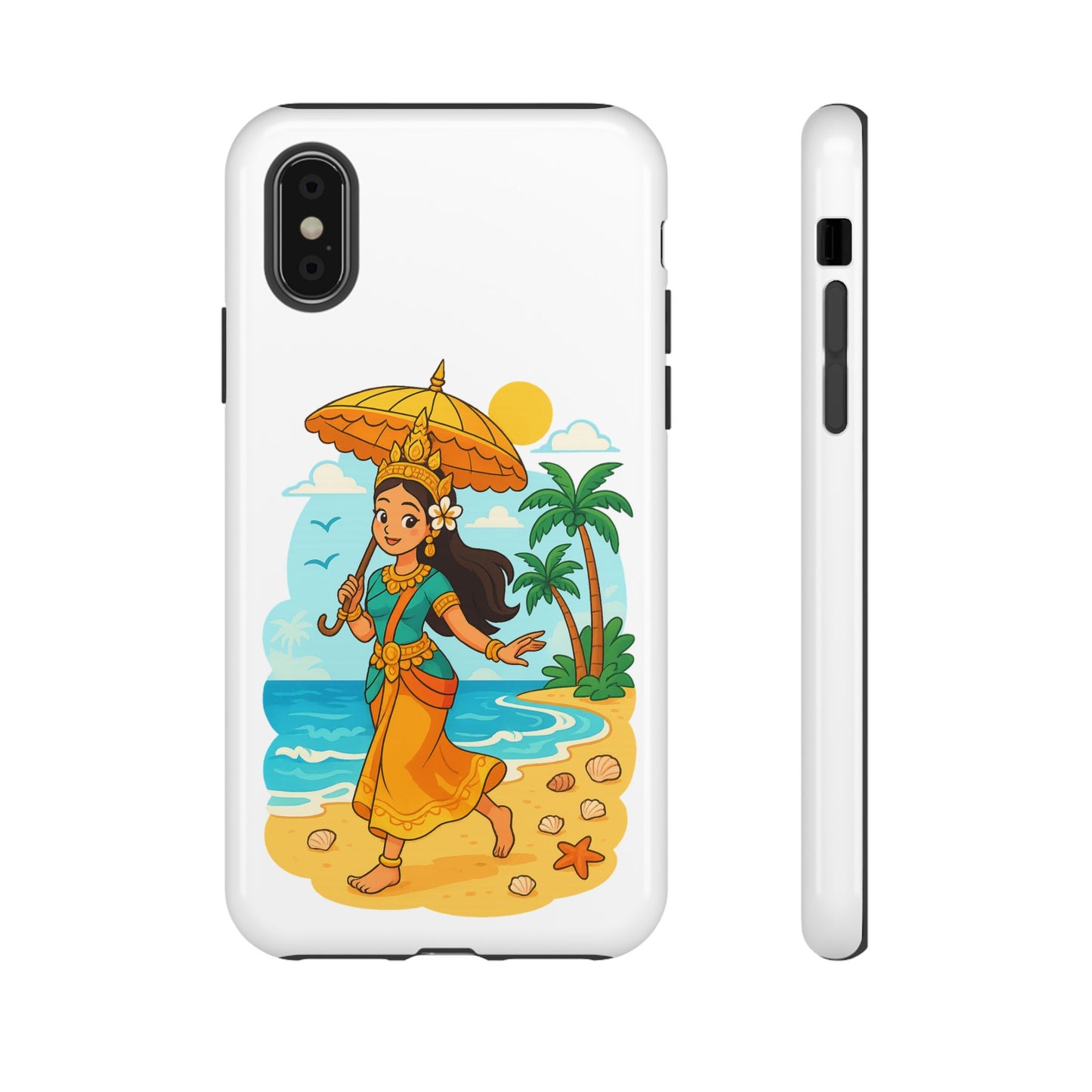 Apsara's Shoreline Grace Tough Cases, Phone Case, Protective Cover, Unique Design, Gift for Nature Lovers, Coastal Art Decor