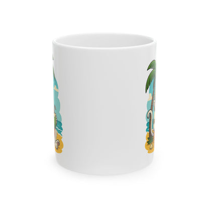 The Divine Sip: Hanuman's Holiday Mug, Khmer God Ceramic Coffee Cup, 11oz, 15oz, Tea Mug, Gift for Yoga Lovers, Religious Drinkware, Kitchen