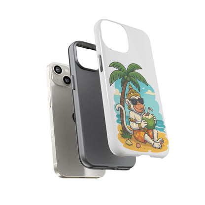 Divine Guard Hanuman Tropical Phone Case, Fun Coconut Drink, Summer Beach Vibes, Gifts for Animal Lovers, Travel Accessory