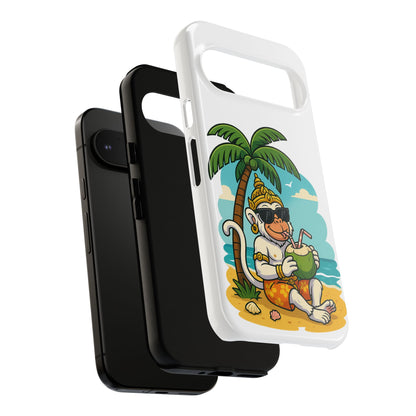 Divine Guard Hanuman Tropical Phone Case, Fun Coconut Drink, Summer Beach Vibes, Gifts for Animal Lovers, Travel Accessory