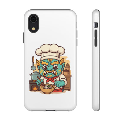 Yeak Chef Phone Case, Tough Khmer Cover, Num Banh Chok Art, Cute Monster Chef Phone Case - Adorable Cooking Gift