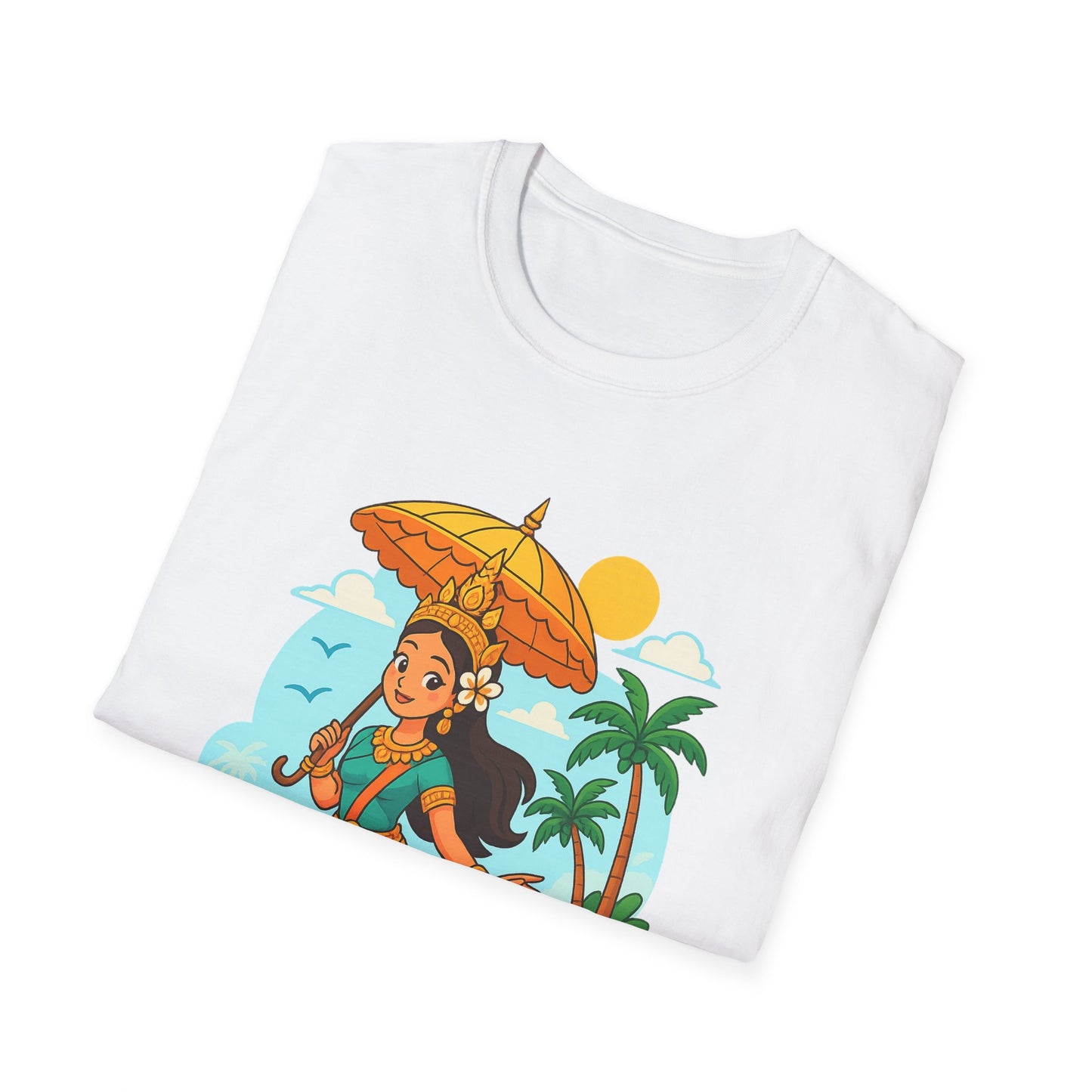 Beach Vibes T-Shirt with Sunset and Umbrella Graphic, Summer Gift, Travel Tee, Ocean Lover Shirt, Casual Everyday Wear
