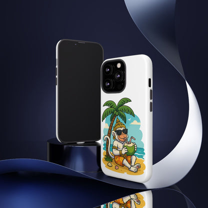 Divine Guard Hanuman Tropical Phone Case, Fun Coconut Drink, Summer Beach Vibes, Gifts for Animal Lovers, Travel Accessory