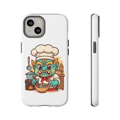 Yeak Chef Phone Case, Tough Khmer Cover, Num Banh Chok Art, Cute Monster Chef Phone Case - Adorable Cooking Gift