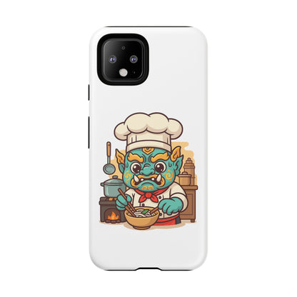 Yeak Chef Phone Case, Tough Khmer Cover, Num Banh Chok Art, Cute Monster Chef Phone Case - Adorable Cooking Gift