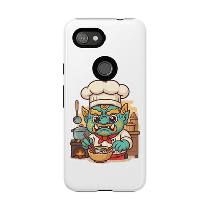 Yeak Chef Phone Case, Tough Khmer Cover, Num Banh Chok Art, Cute Monster Chef Phone Case - Adorable Cooking Gift