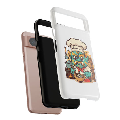 Yeak Chef Phone Case, Tough Khmer Cover, Num Banh Chok Art, Cute Monster Chef Phone Case - Adorable Cooking Gift