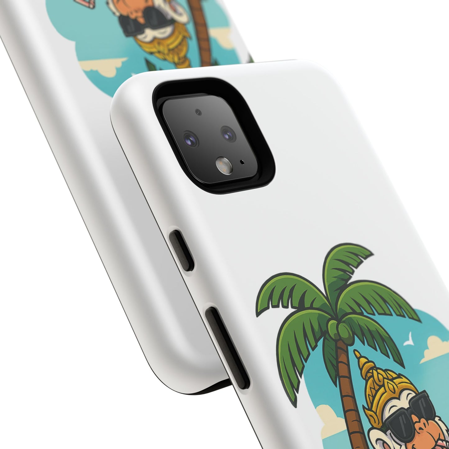 Divine Guard Hanuman Tropical Phone Case, Fun Coconut Drink, Summer Beach Vibes, Gifts for Animal Lovers, Travel Accessory