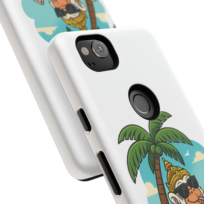 Divine Guard Hanuman Tropical Phone Case, Fun Coconut Drink, Summer Beach Vibes, Gifts for Animal Lovers, Travel Accessory