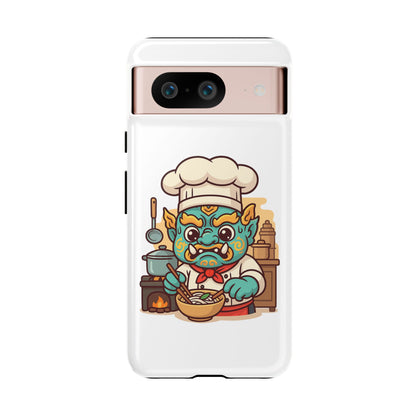 Yeak Chef Phone Case, Tough Khmer Cover, Num Banh Chok Art, Cute Monster Chef Phone Case - Adorable Cooking Gift