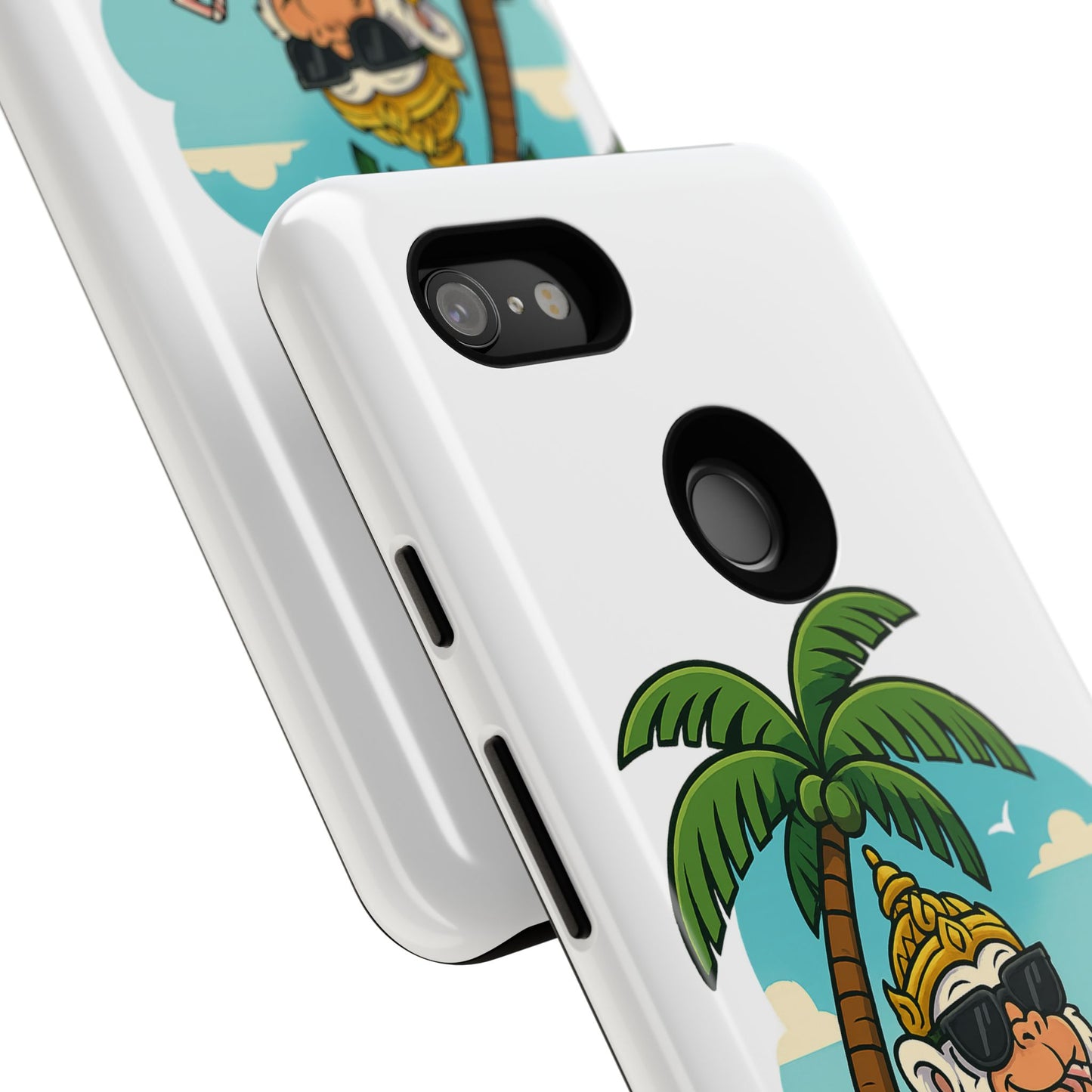 Divine Guard Hanuman Tropical Phone Case, Fun Coconut Drink, Summer Beach Vibes, Gifts for Animal Lovers, Travel Accessory
